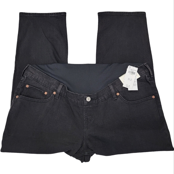 NWT Abercrombie & Fitch Maternity Ankle Straight Black Jeans Women’s 32 Short - Picture 13 of 17
